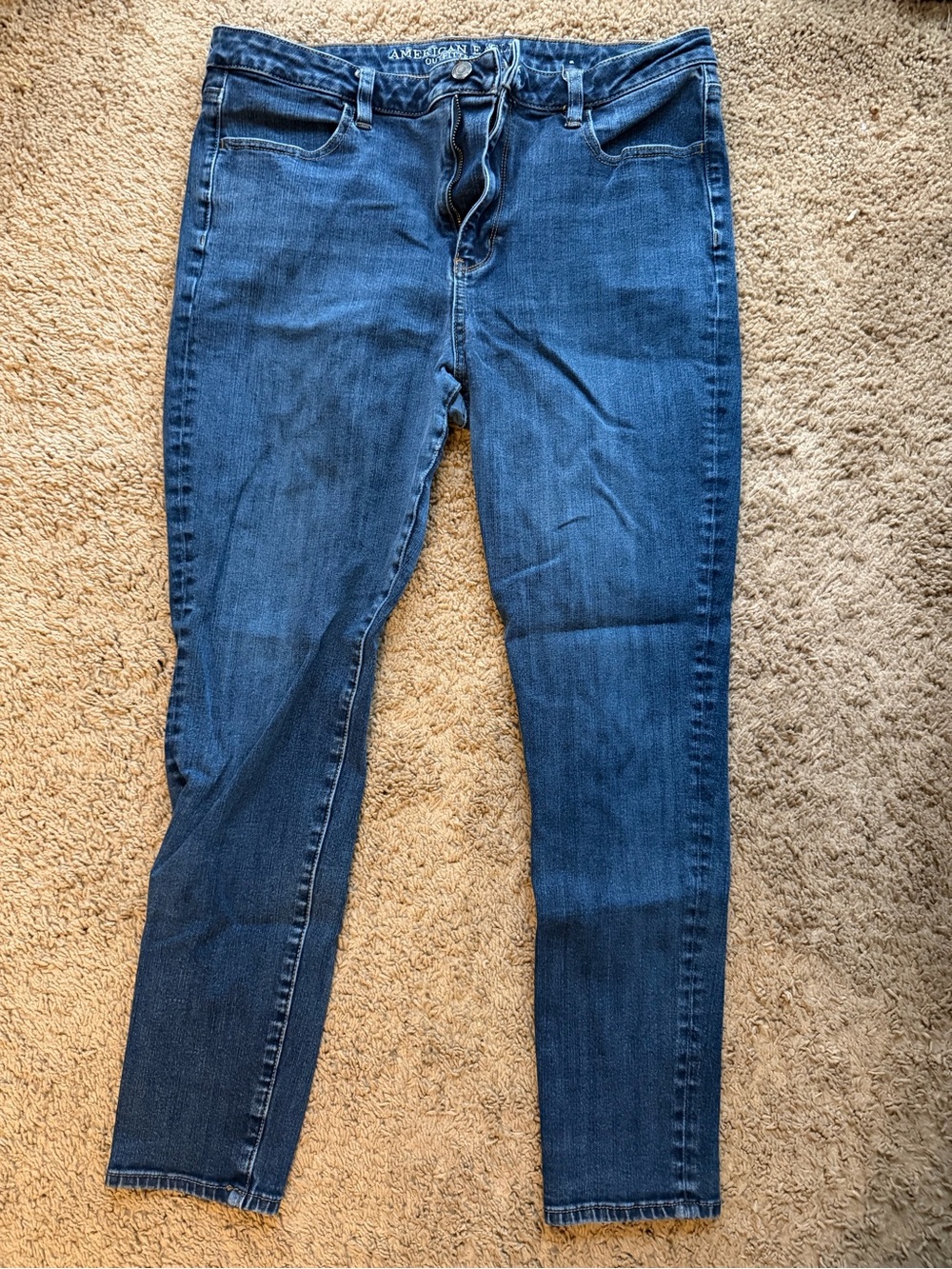 American Eagle Outfitters Dark Blue High-Rise Skinny Jeans